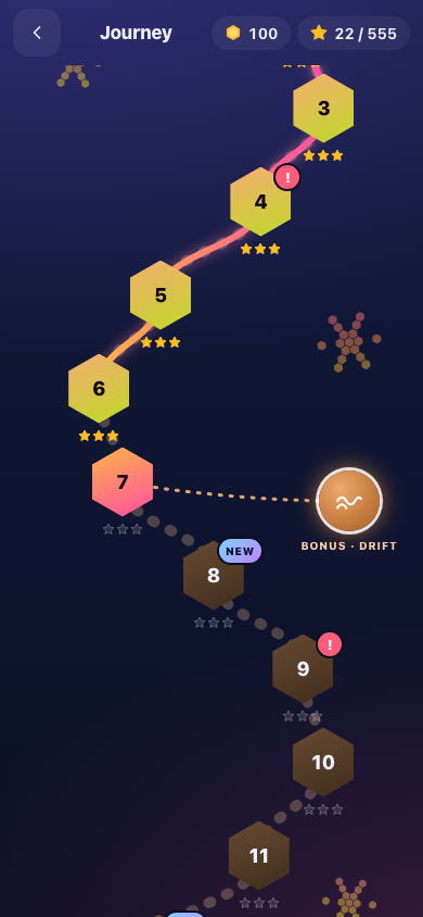 Journey map with a bonus round